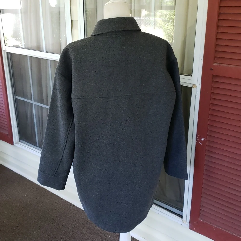 Banana Republic Solid 4 PKT Gray Women's M Shacket‎ Jacket